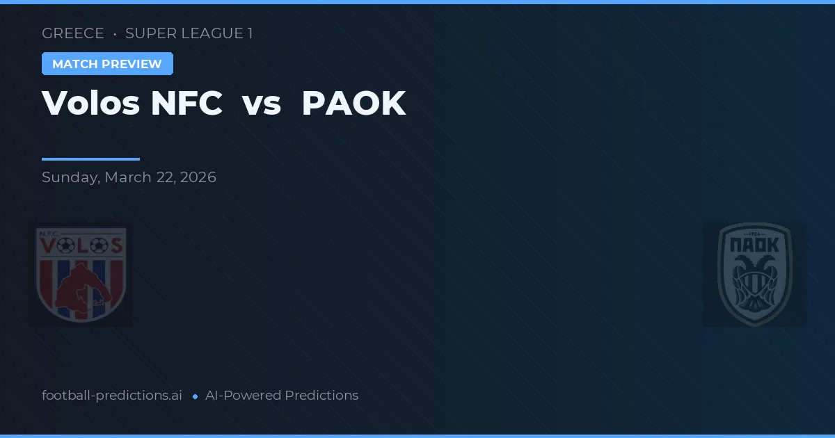Volos NFC vs PAOK — prognóstico e prévia do jogo