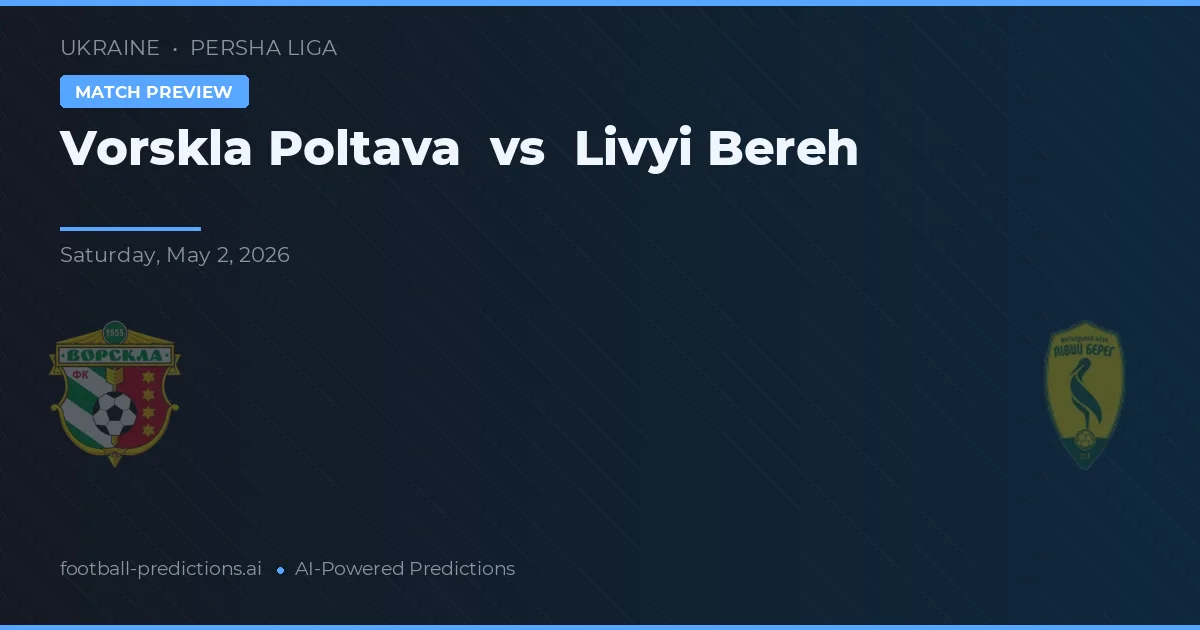 Vorskla Poltava vs Livyi Bereh — prognóstico e prévia do jogo