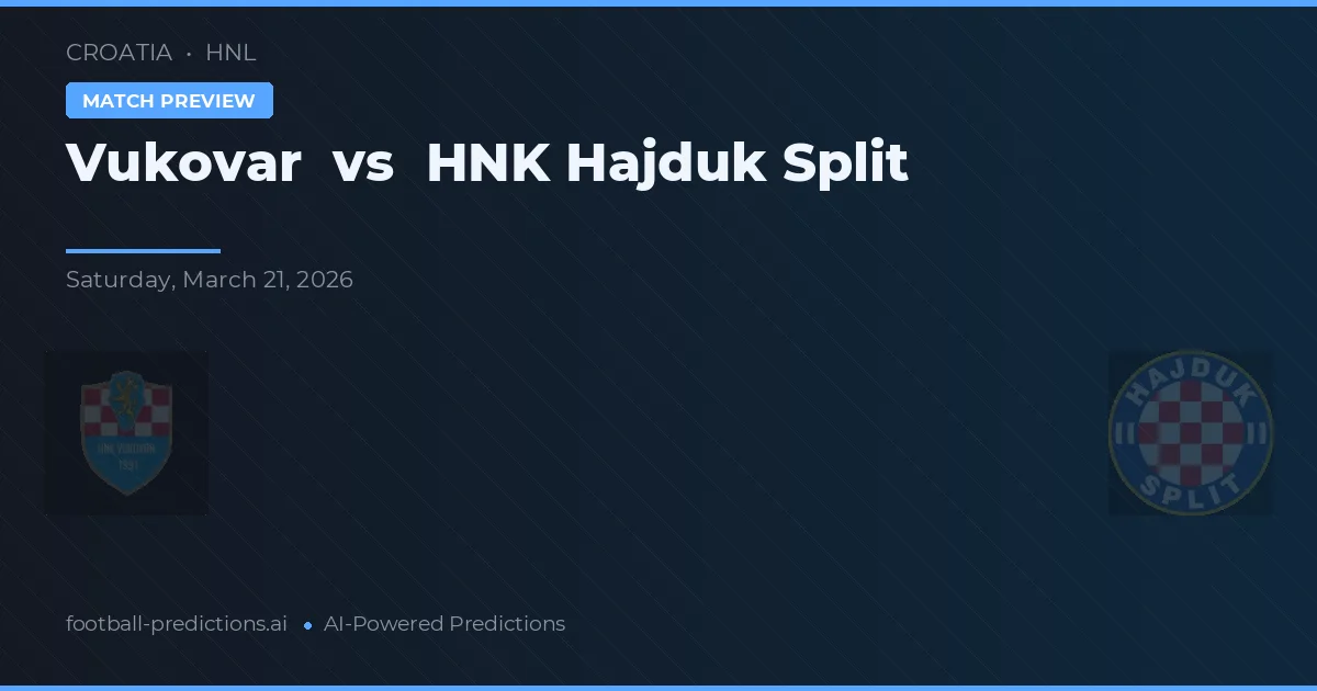 Vukovar vs Hajduk Split — prognóstico e prévia do jogo