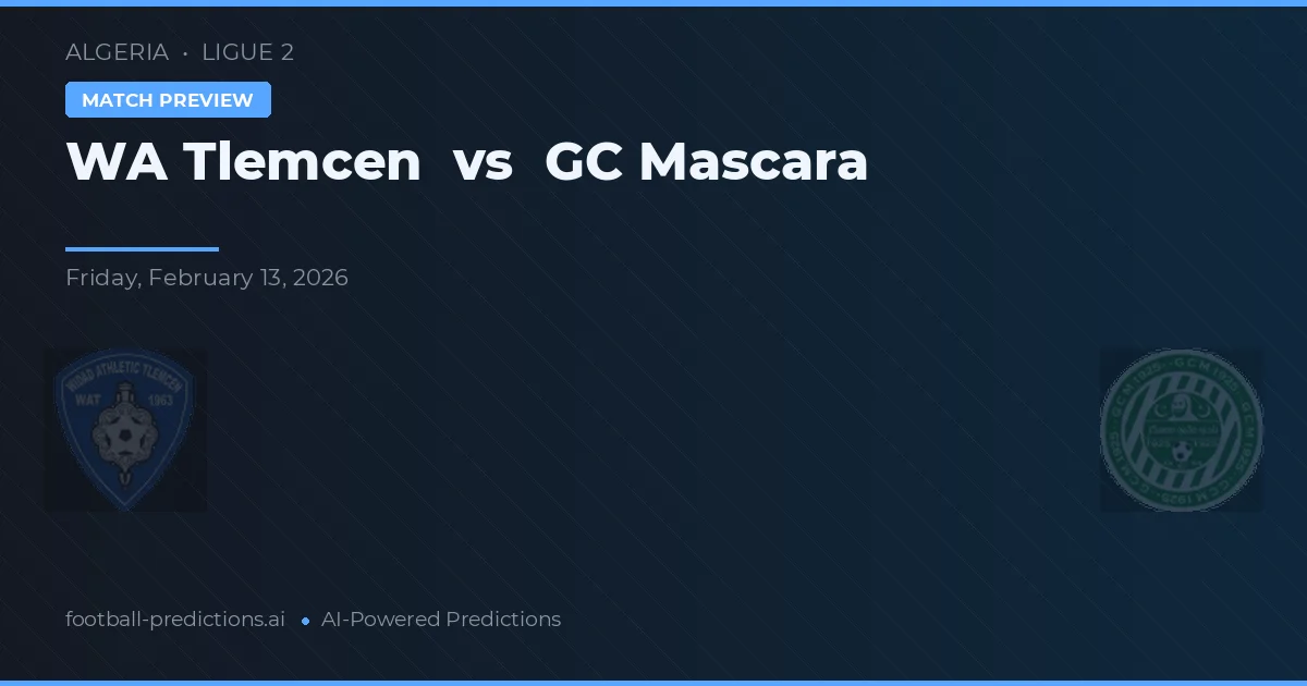 WA Tlemcen vs GC Mascara — prognóstico e prévia do jogo