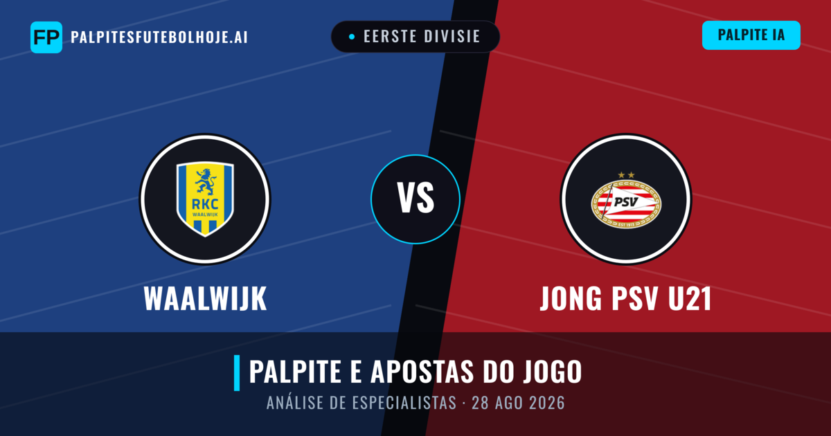 Waalwijk vs Jong PSV U21 — prognóstico e prévia do jogo