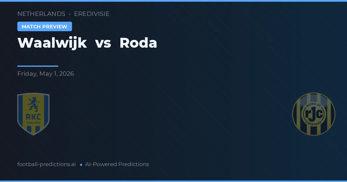 Waalwijk vs Roda JC — prognóstico e prévia do jogo