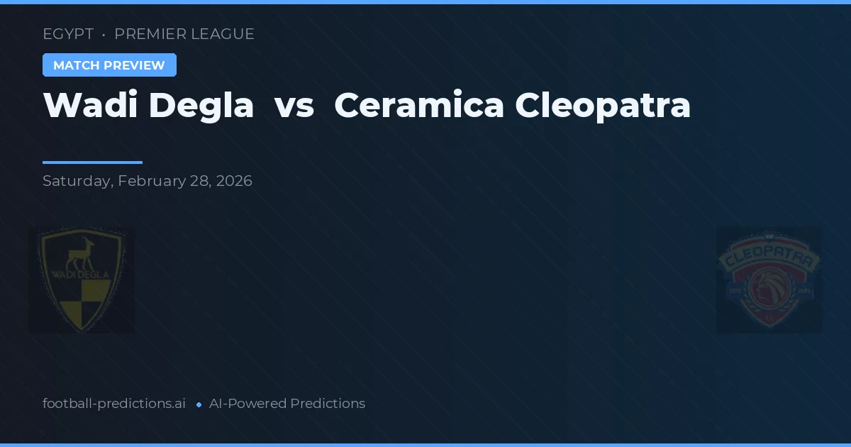 Wadi Degla vs Cerâmica Atlética Cleopatra — prognóstico e prévia do jogo