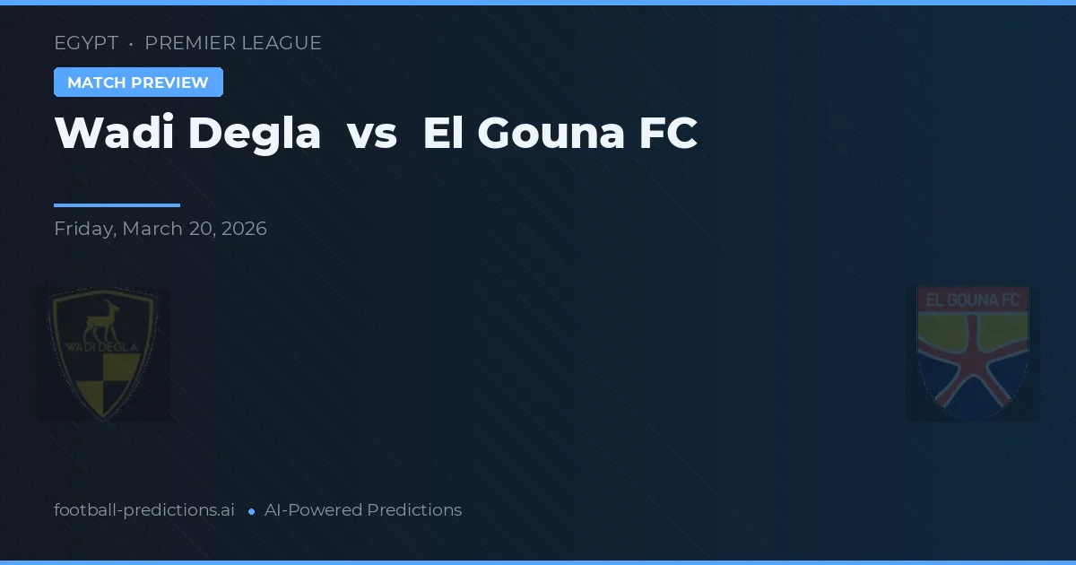 Wadi Degla vs El Gouna FC — prognóstico e prévia do jogo