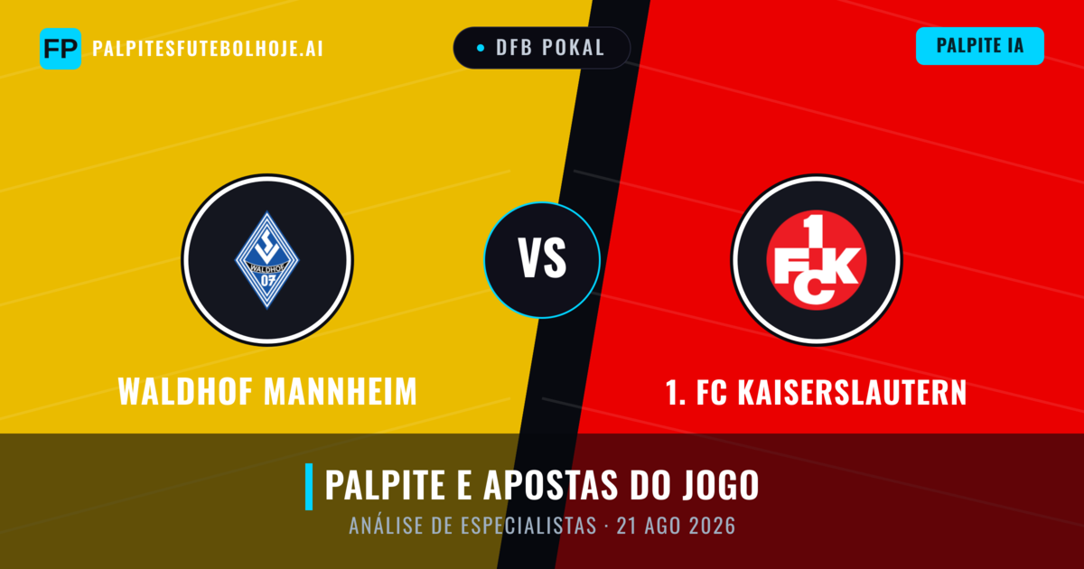 Waldhof Mannheim vs 1. FC Kaiserslautern — prognóstico e prévia do jogo