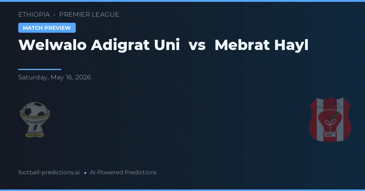 Welwalo Adigrat Uni vs Mebrat Hayl — prognóstico e prévia do jogo