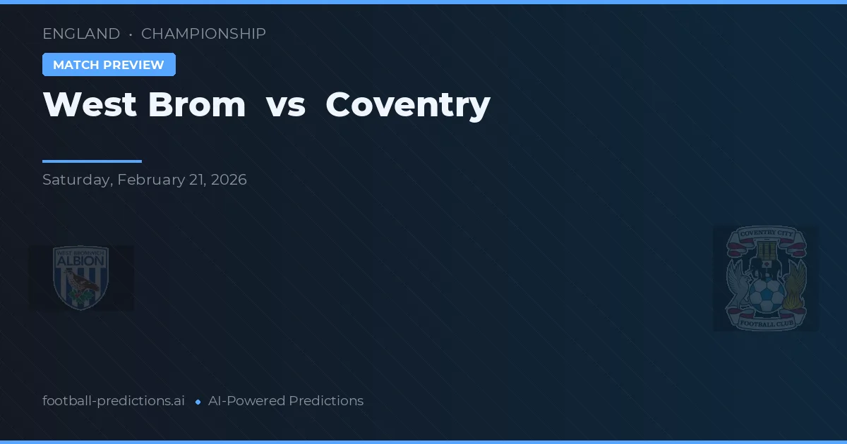 West Brom vs Coventry — prognóstico e prévia do jogo