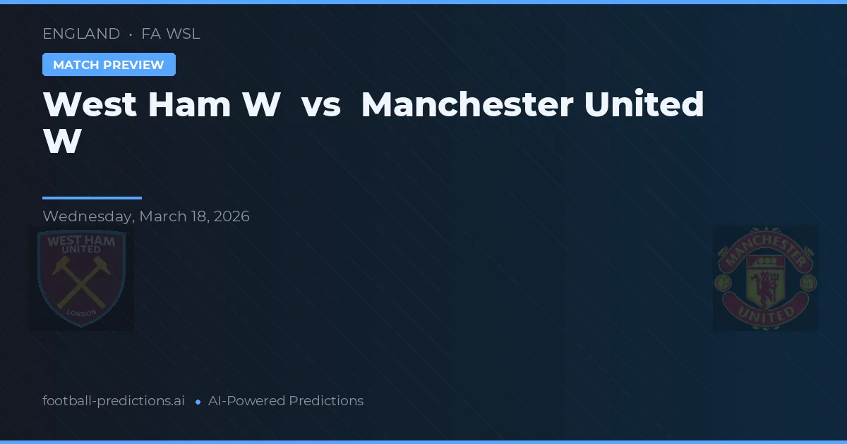 West Ham W vs Manchester United W — prognóstico e prévia do jogo