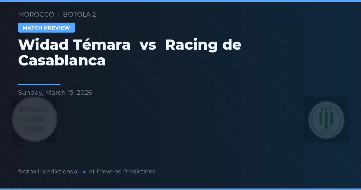 Widad Témara vs Racing de Casablanca — prognóstico e prévia do jogo