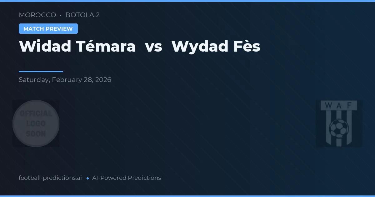 Widad Témara vs Wydad Fès — prognóstico e prévia do jogo
