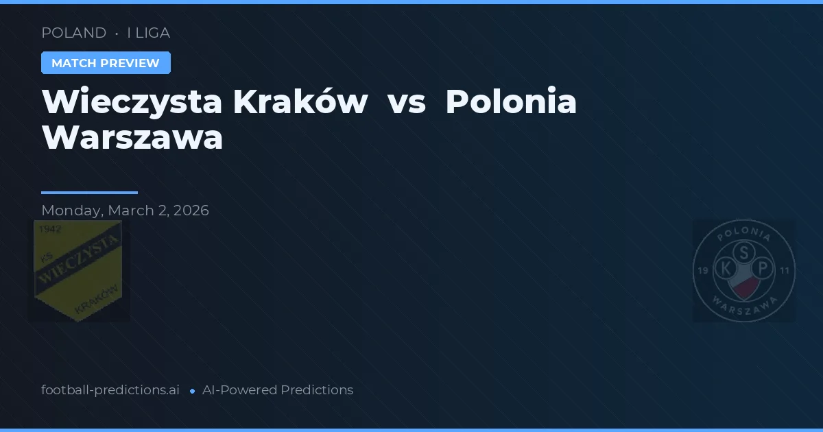 Wieczysta Cracóvia vs Polônia Varsóvia — prognóstico e prévia do jogo