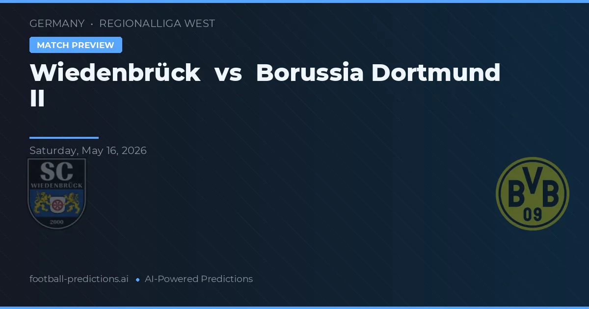 Wiedenbrück vs Borussia Dortmund II — prognóstico e prévia do jogo