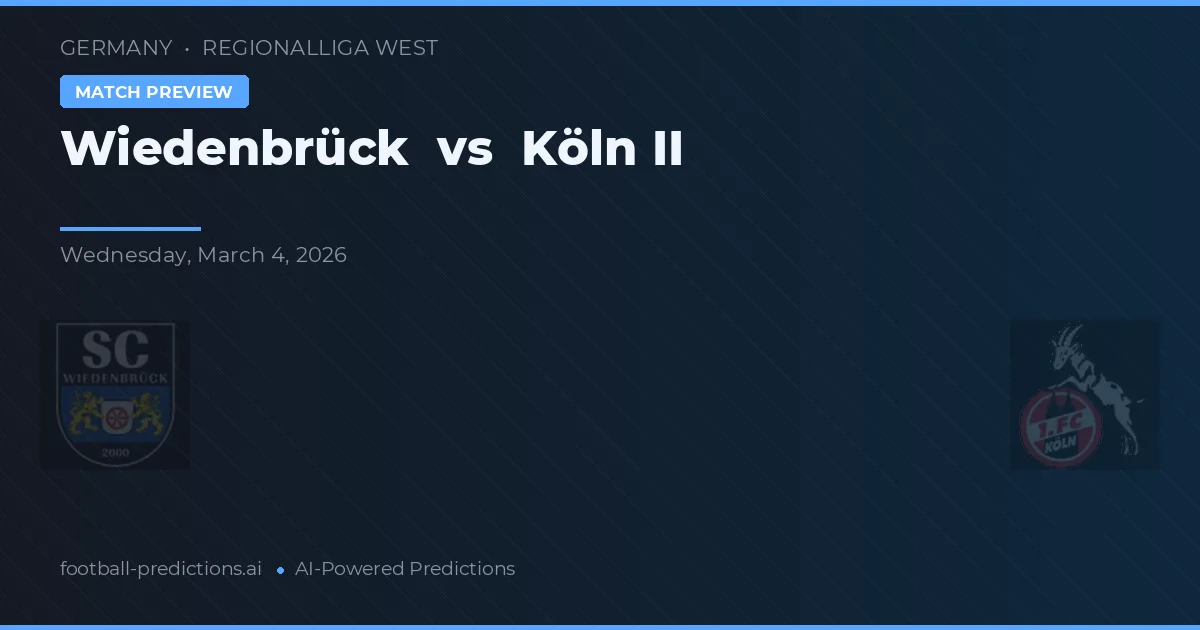 Wiedenbrück vs Colônia II — prognóstico e prévia do jogo
