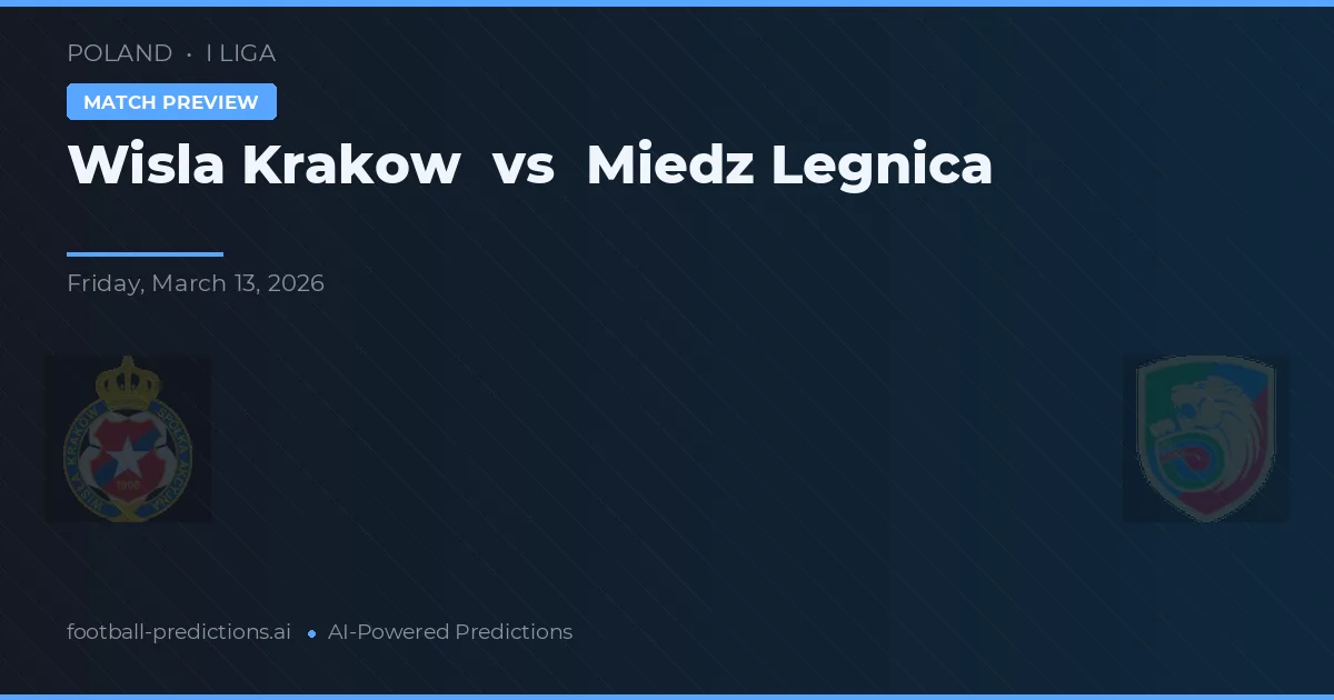 Wisła Kraków vs Miedź Legnica — prognóstico e prévia do jogo
