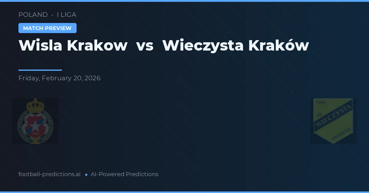 Wisła Kraków vs Wieczysta Cracóvia — prognóstico e prévia do jogo