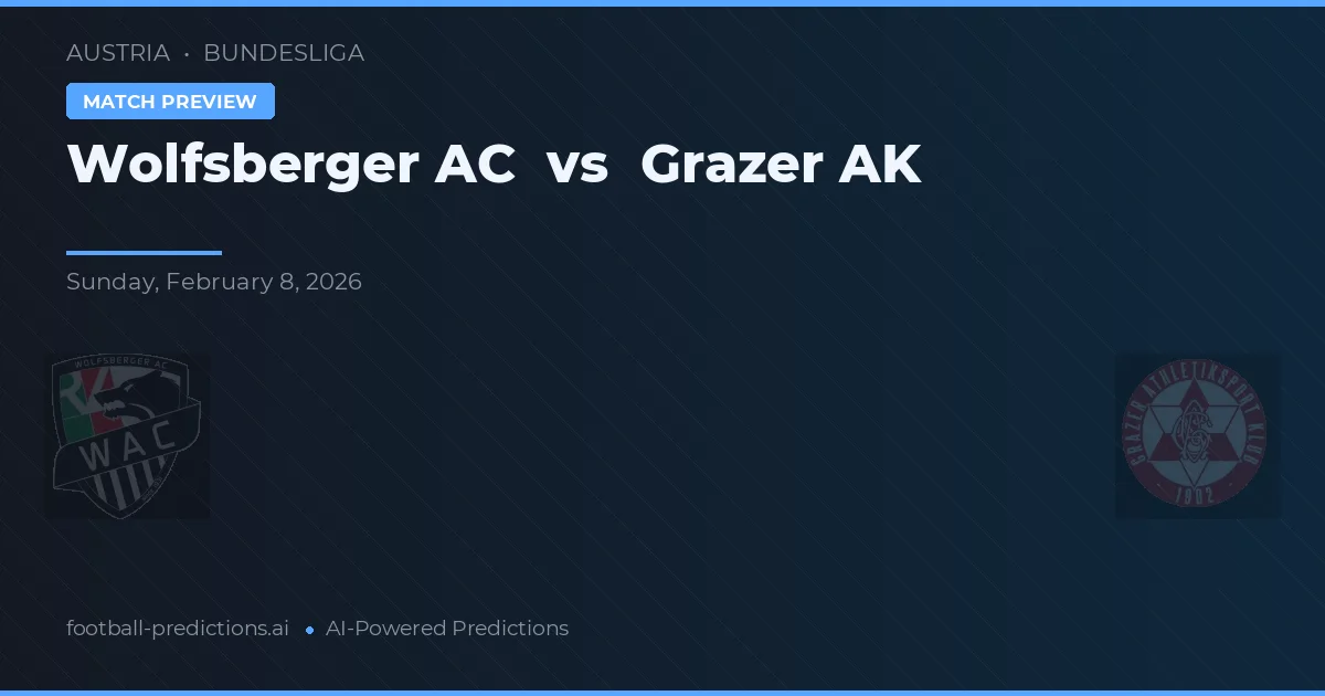 Wolfsberger AC vs Grazer AK — prognóstico e prévia do jogo