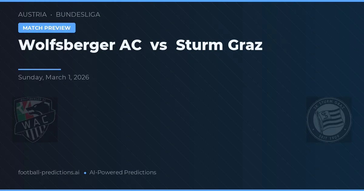 Wolfsberger AC vs Sturm Graz — prognóstico e prévia do jogo