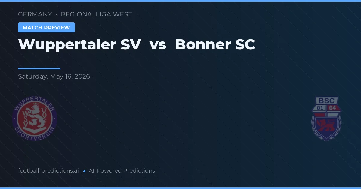 Wuppertaler SV vs Bonner SC — prognóstico e prévia do jogo