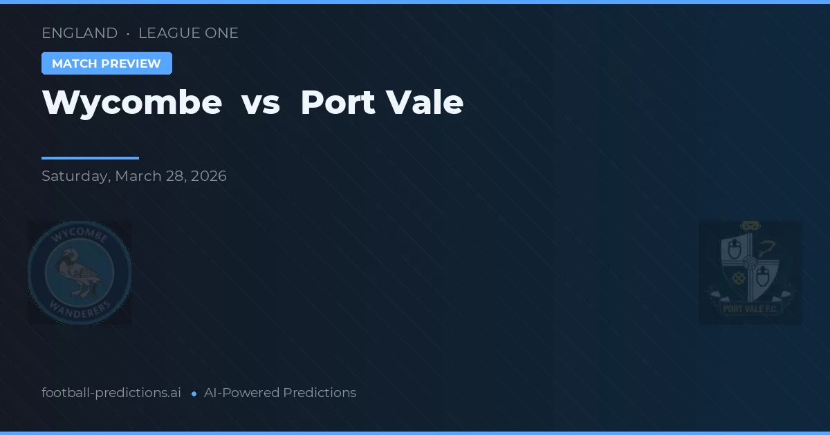 Wycombe vs Port Vale — prognóstico e prévia do jogo
