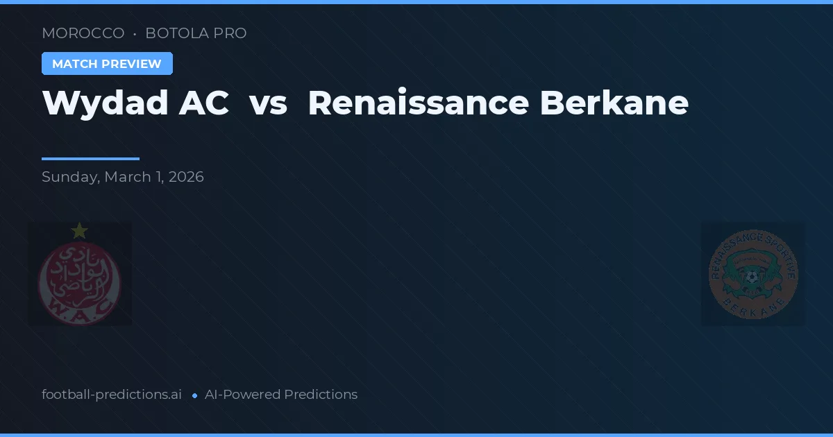 Wydad AC vs Renaissance Berkane — prognóstico e prévia do jogo