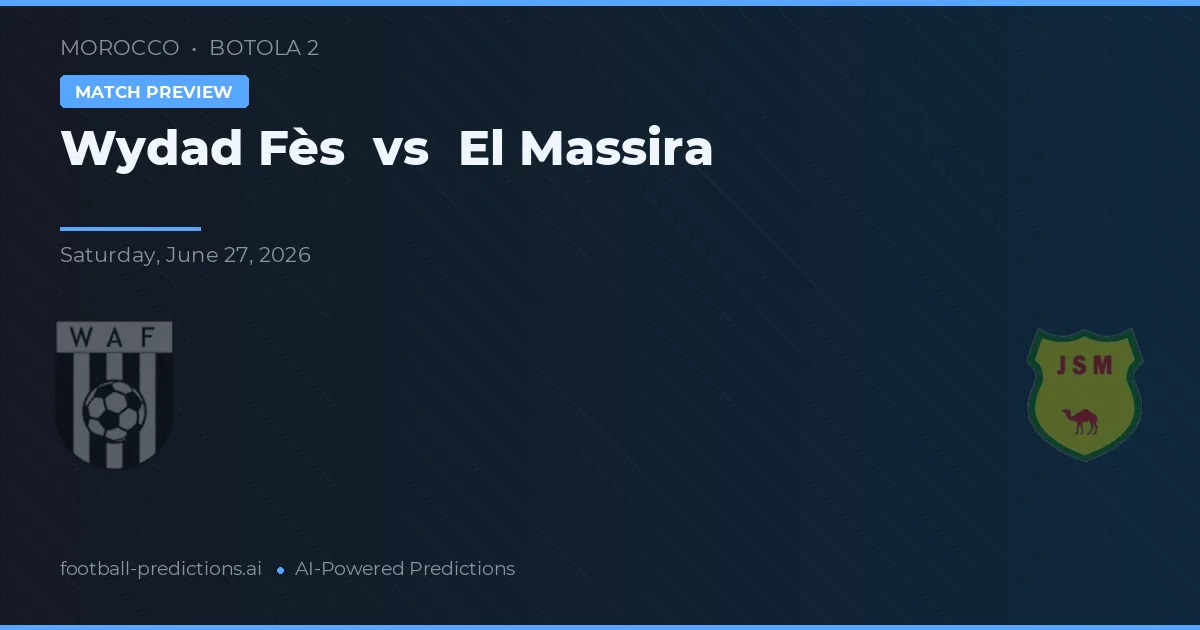 Wydad Fès vs El Massira — prognóstico e prévia do jogo