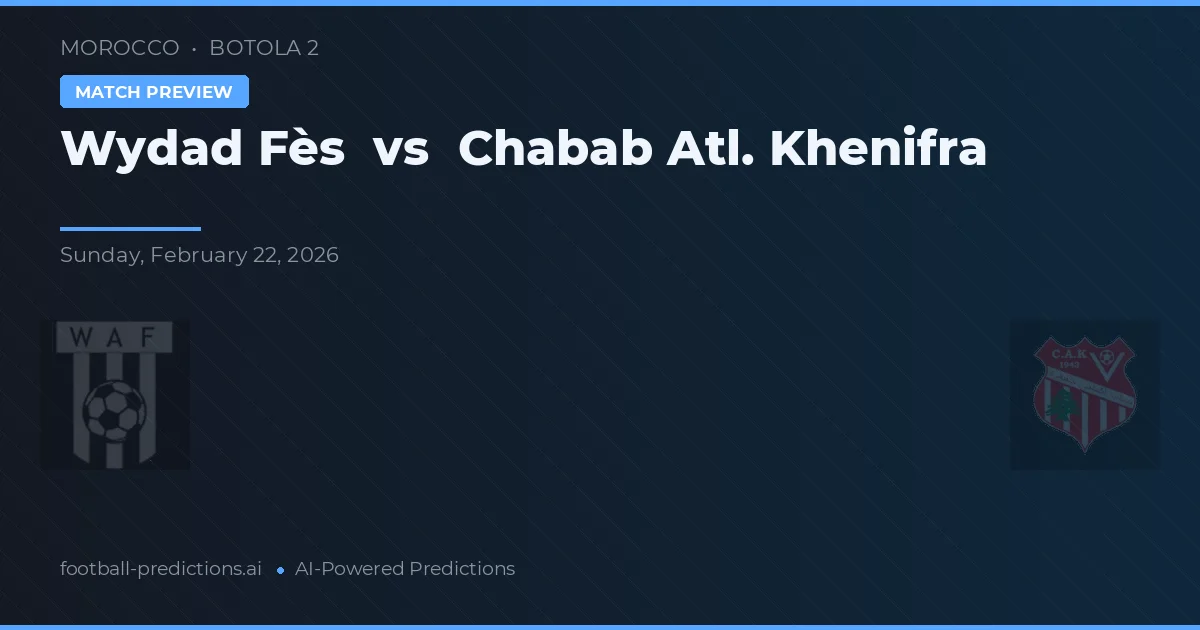 Wydad Fès vs Chabab Atl. Khenifra — prognóstico e prévia do jogo