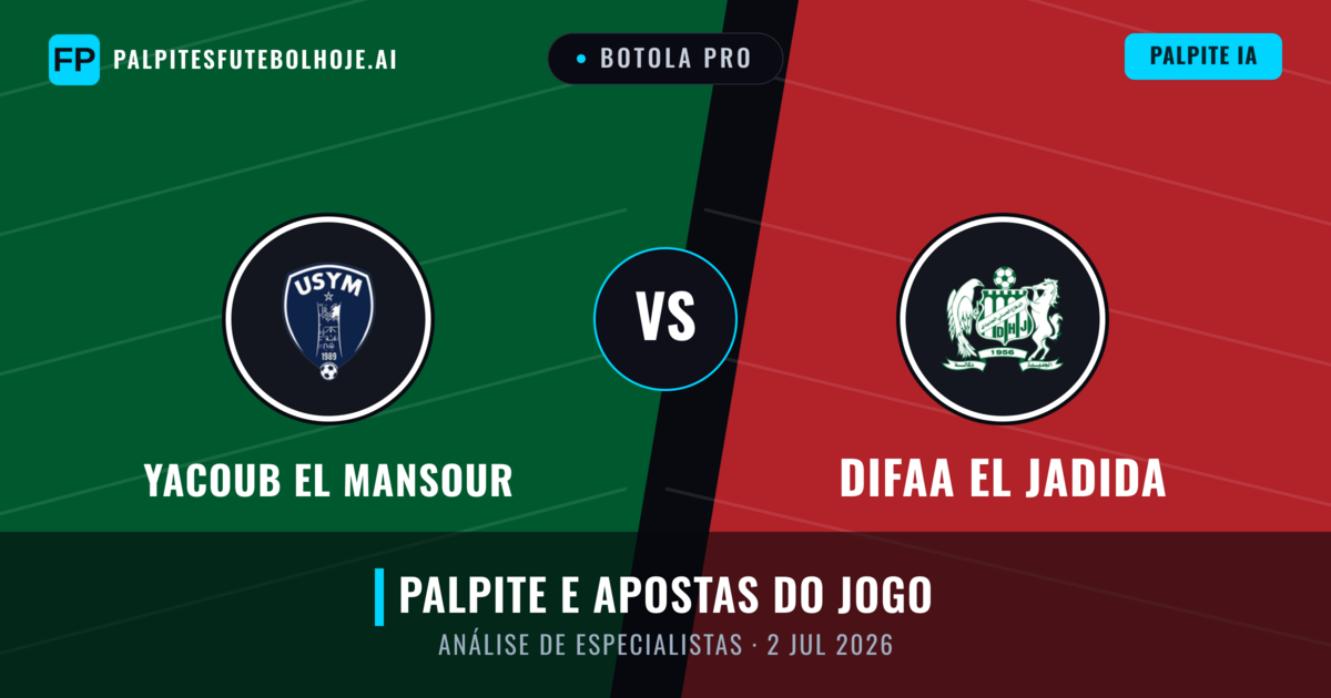 Yacoub El Mansour vs Difaa EL Jadida — prognóstico e prévia do jogo