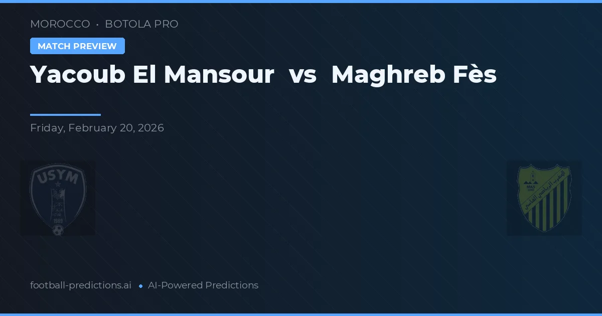 Yacoub El Mansour vs Maghreb Fès — prognóstico e prévia do jogo