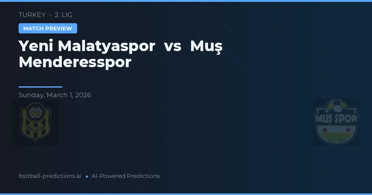 Yeni Malatyaspor vs Muç Menderesspor — prognóstico e prévia do jogo