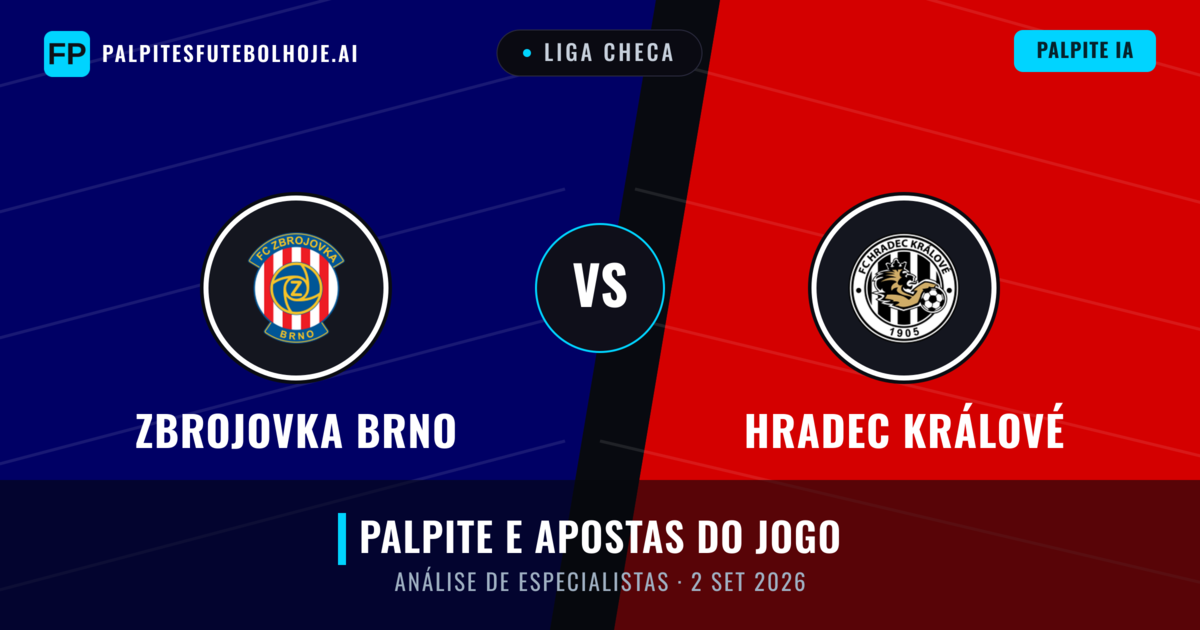 Zbrojovka Brno vs Hradec Králové — prognóstico e prévia do jogo