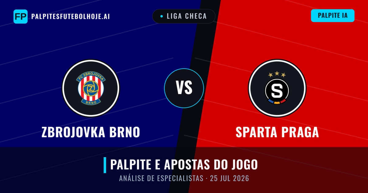 Zbrojovka Brno vs Sparta Praga — prognóstico e prévia do jogo