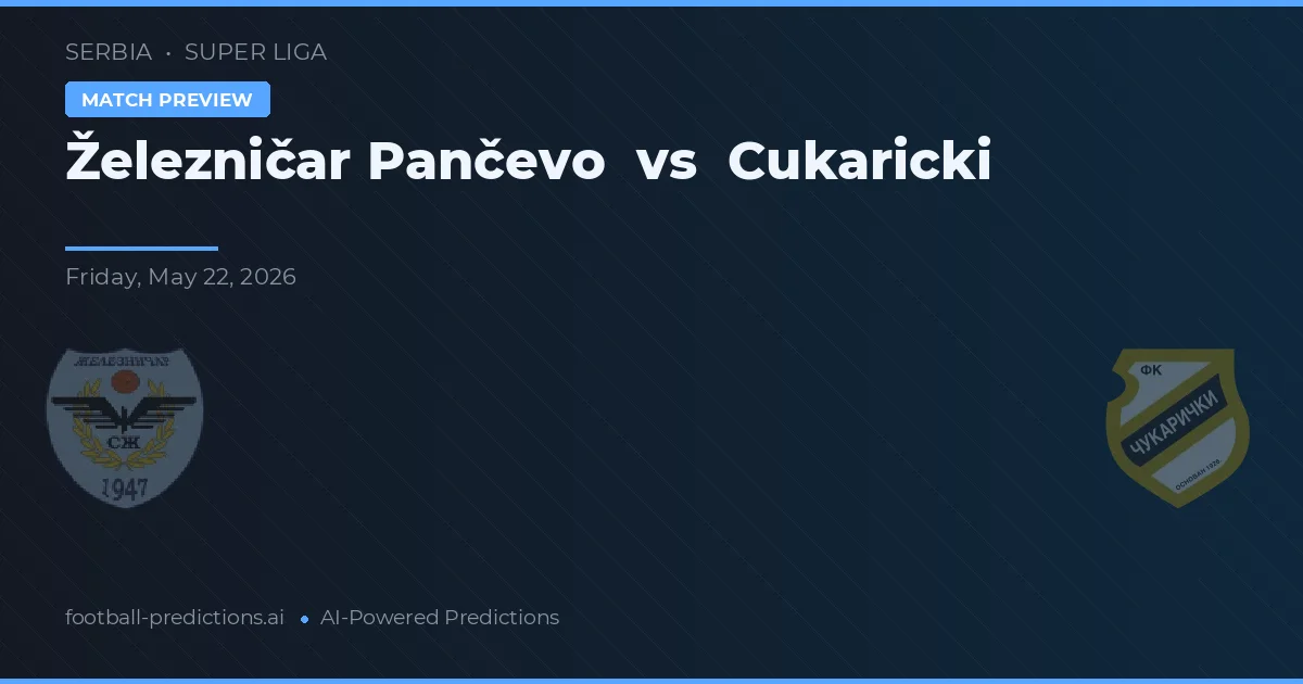 Železničar Pančevo vs Cukaricki — prognóstico e prévia do jogo