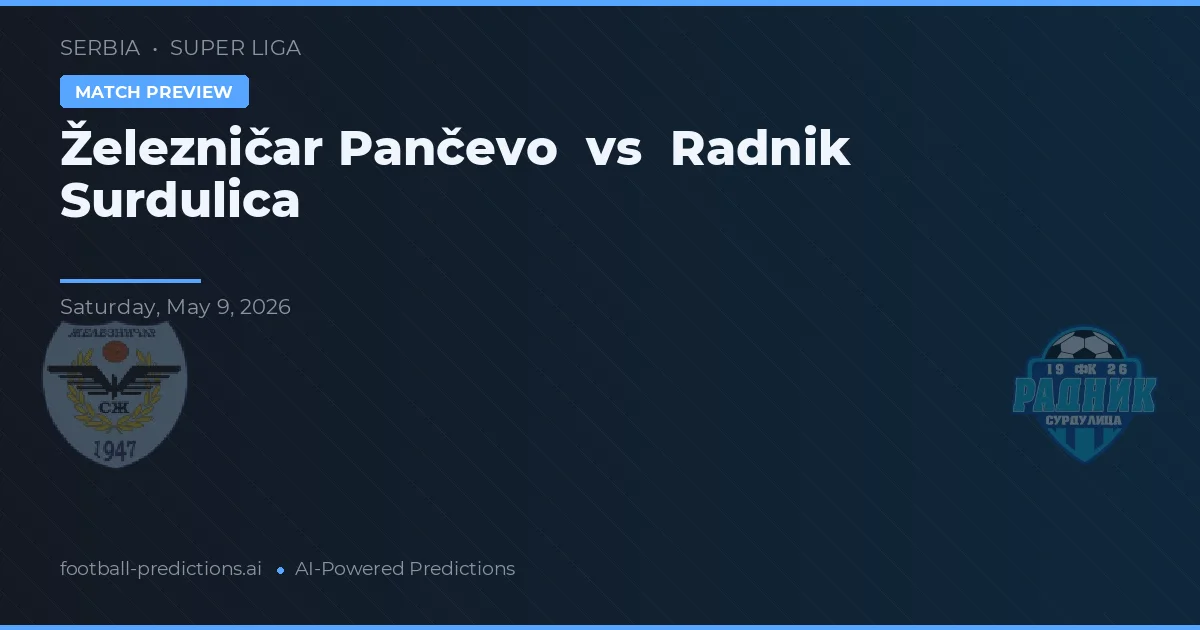 Železničar Pančevo vs Radnik Surdulica — prognóstico e prévia do jogo