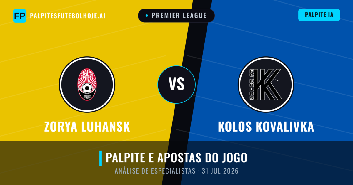 Zorya Luhansk vs Kolos Kovalivka — prognóstico e prévia do jogo