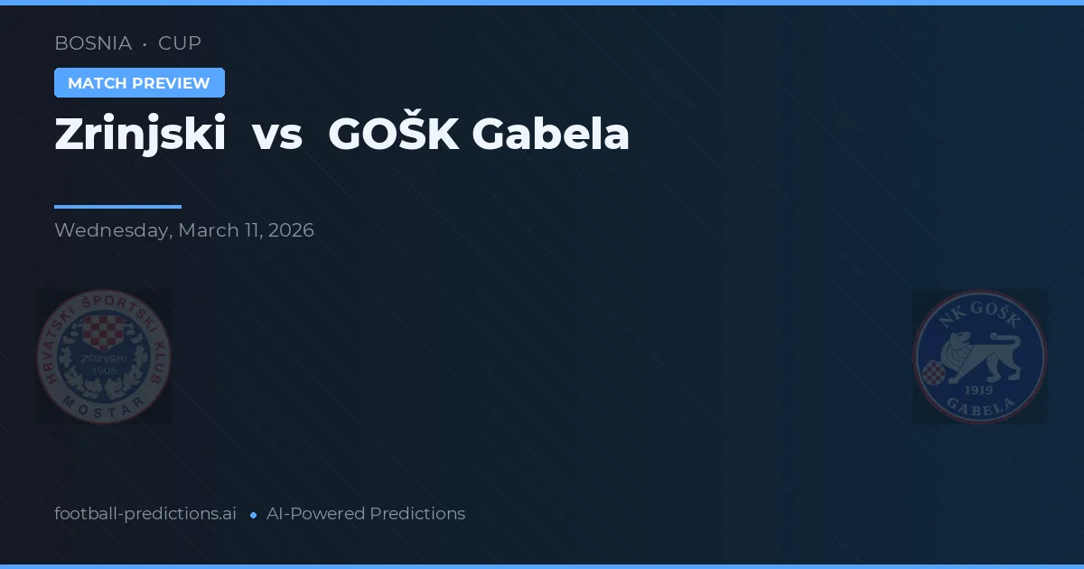 Zrinjski vs GOŠK Gabela — prognóstico e prévia do jogo