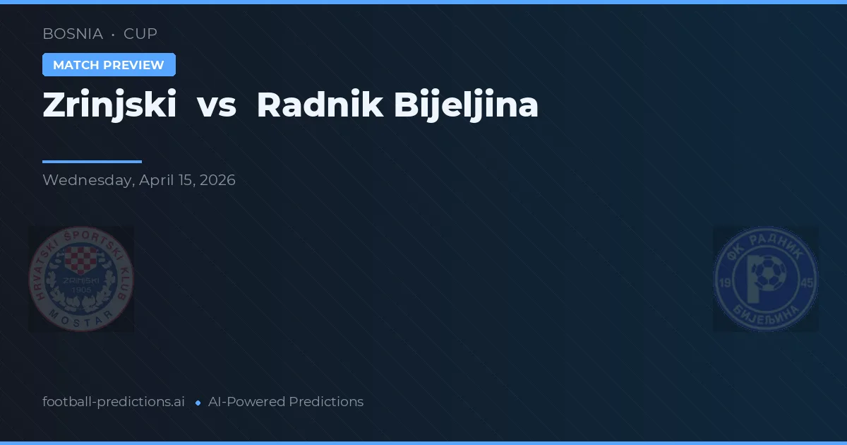 Zrinjski vs Radnik Bijeljina — prognóstico e prévia do jogo