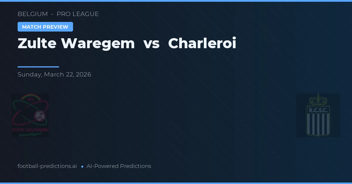 Zulte Waregem vs Charleroi — prognóstico e prévia do jogo