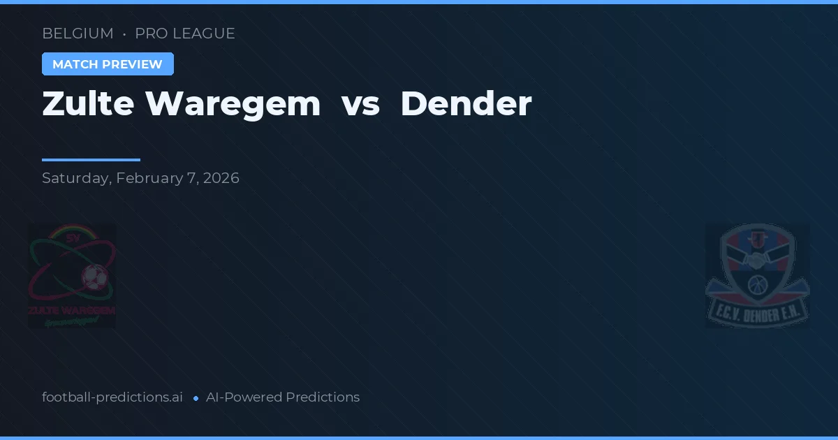 Zulte Waregem vs Dender — prognóstico e prévia do jogo