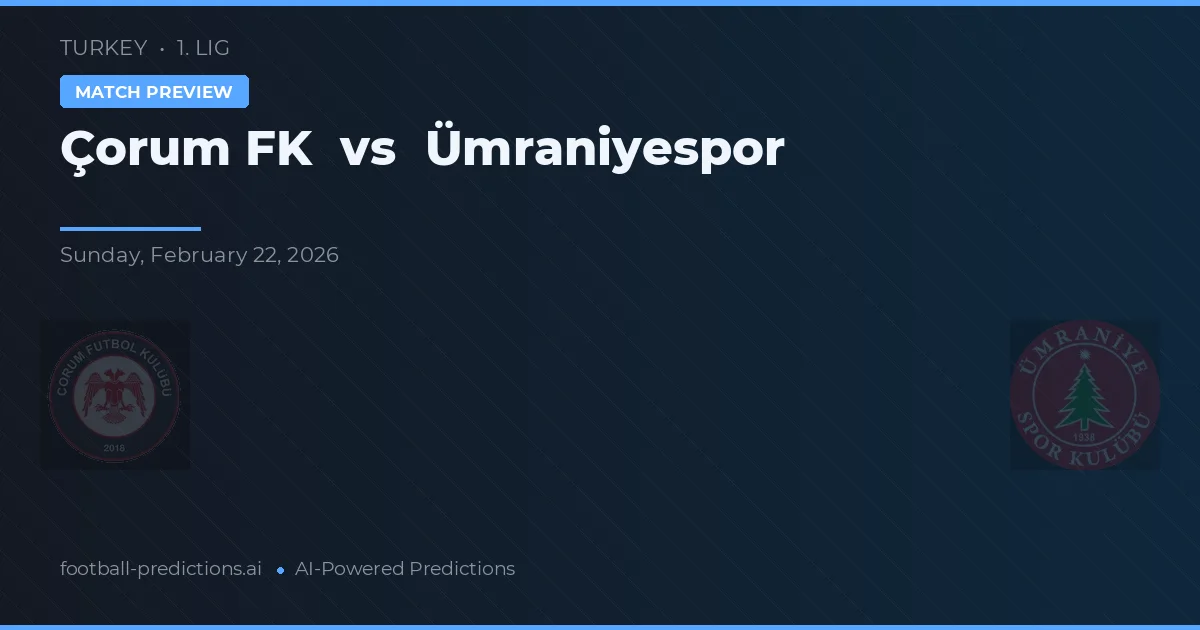 Çorum FK vs Ümraniyespor — prognóstico e prévia do jogo