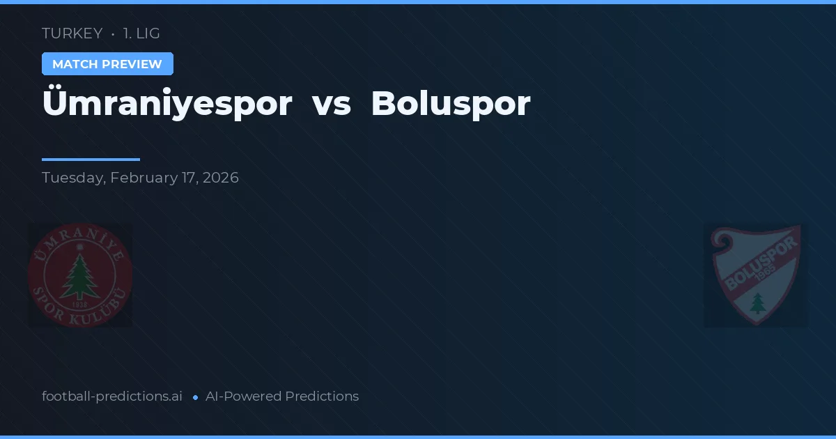 Ümraniyespor vs Boluspor — prognóstico e prévia do jogo