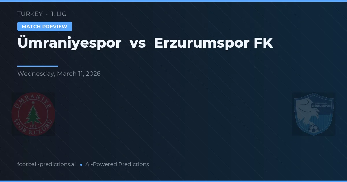 Ümraniyespor vs Erzurumspor FK — prognóstico e prévia do jogo