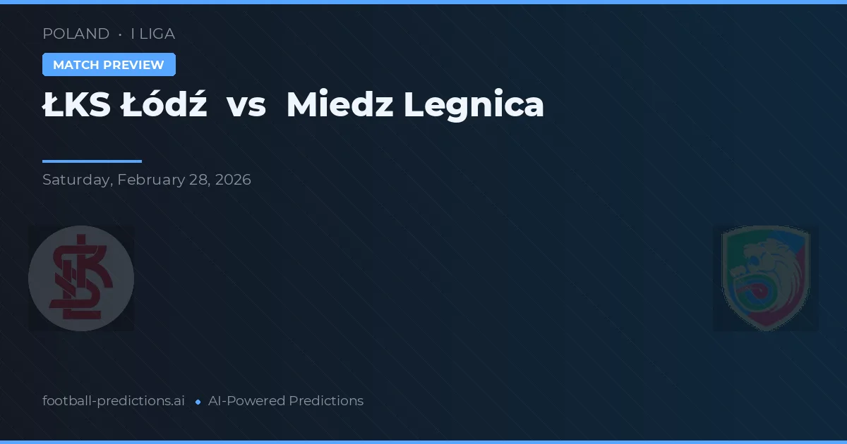 ŁKS Łódź vs Miedź Legnica — prognóstico e prévia do jogo