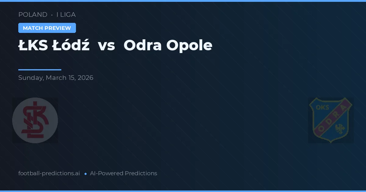 ŁKS Łódź vs Odra Opole — prognóstico e prévia do jogo