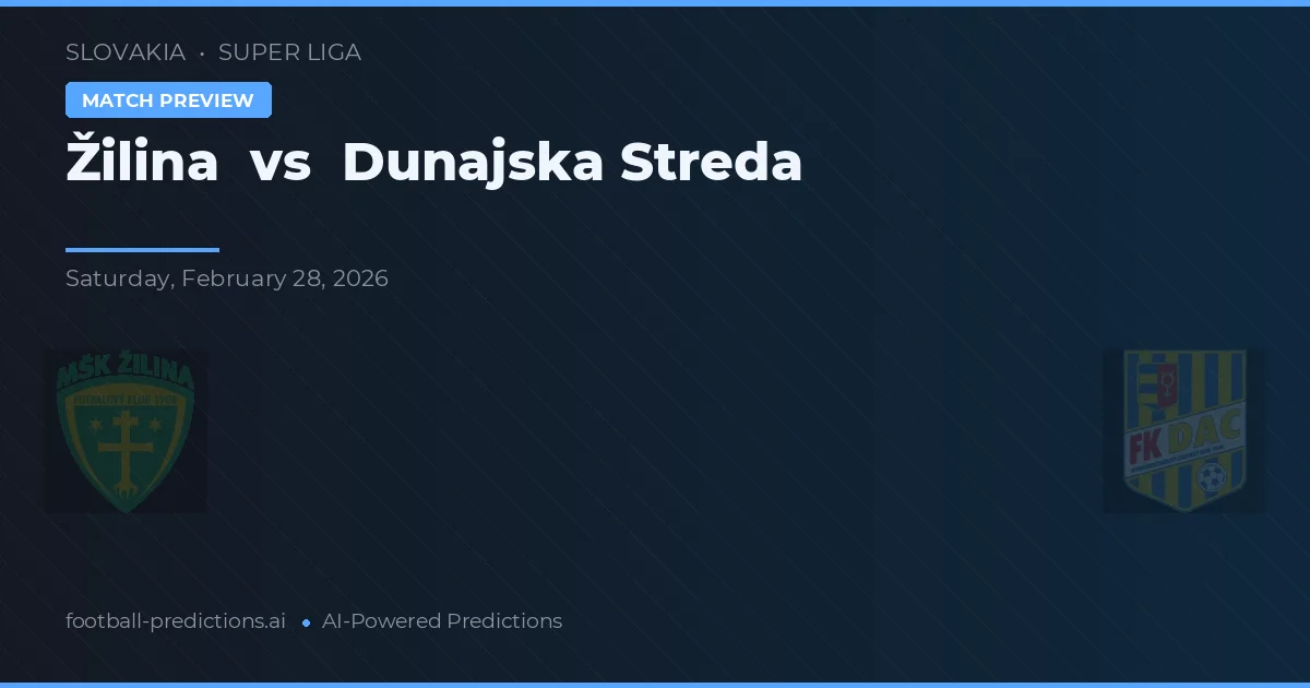 Žilina vs Dunajská Streda — prognóstico e prévia do jogo