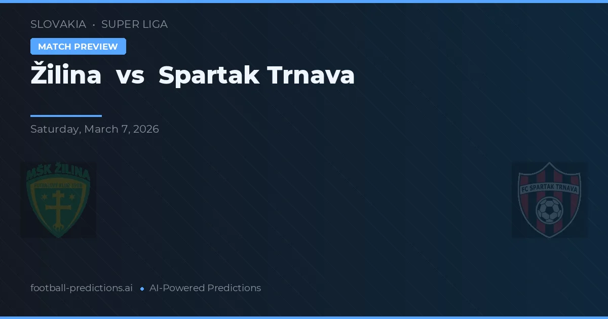 Žilina vs Spartak Trnava — prognóstico e prévia do jogo