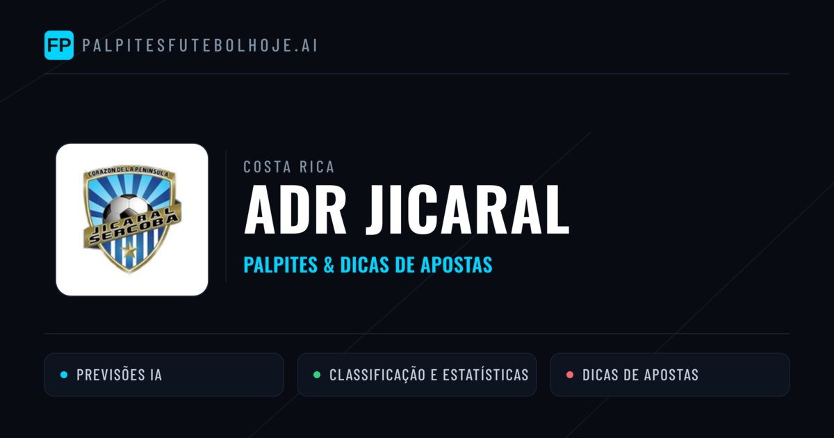 ADR Jicaral Palpites & Estatísticas