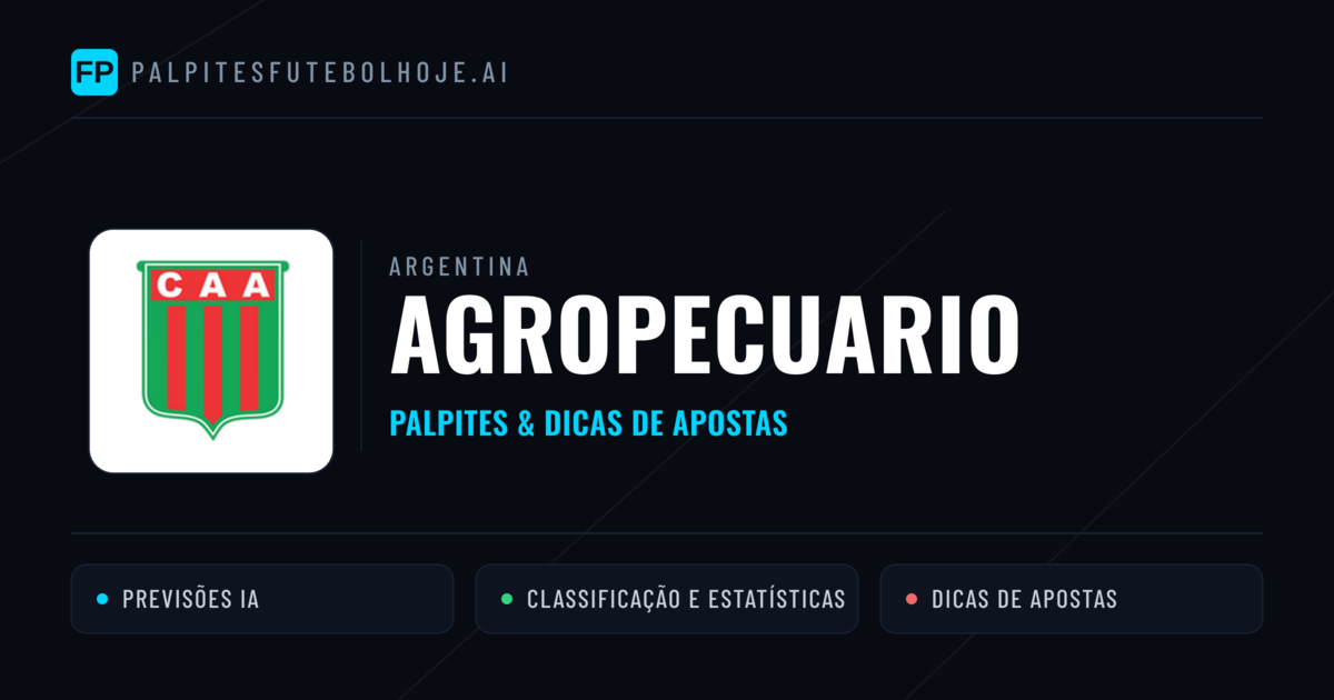 Agropecuario Palpites & Estatísticas