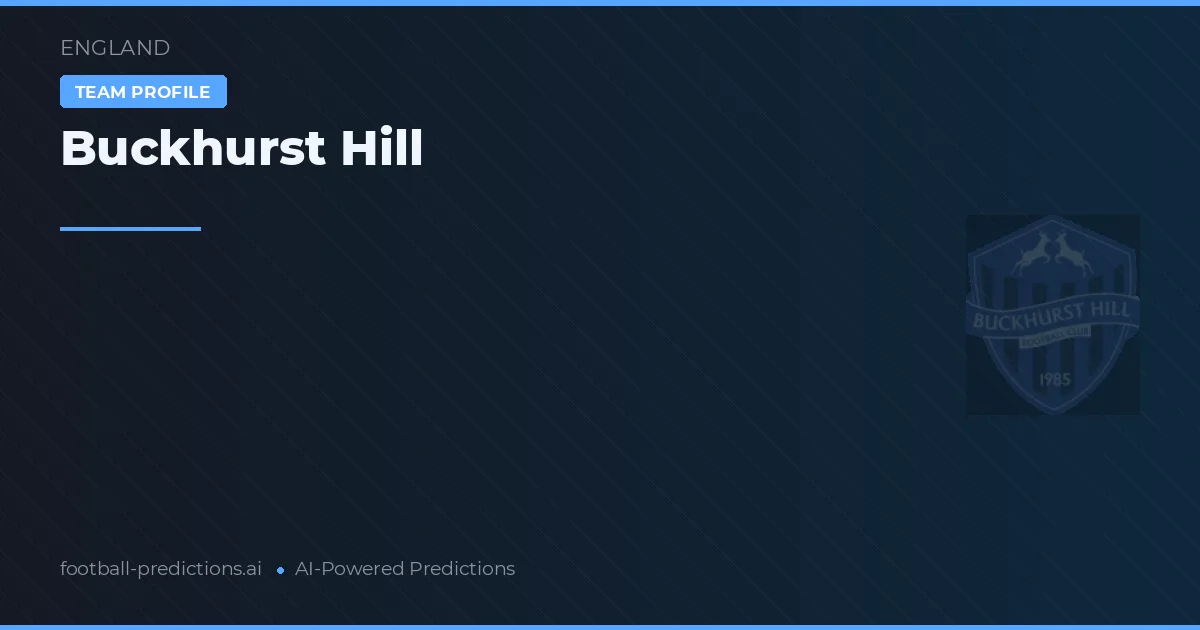 Buckhurst Hill Palpites & Estatísticas