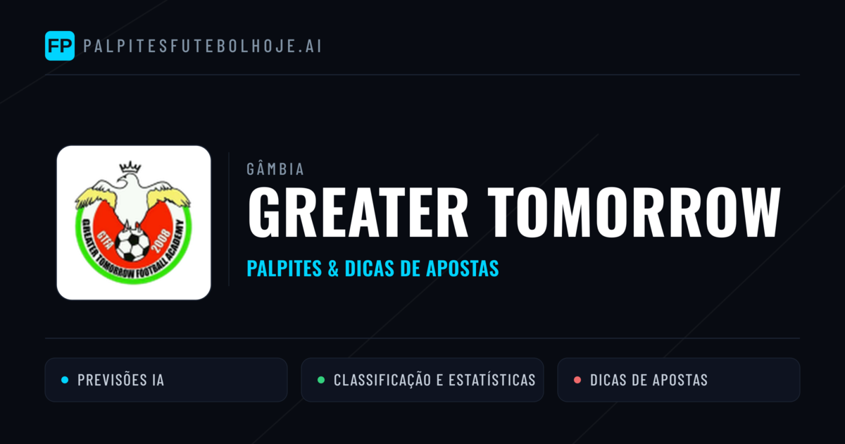 Greater Tomorrow Palpites & Estatísticas