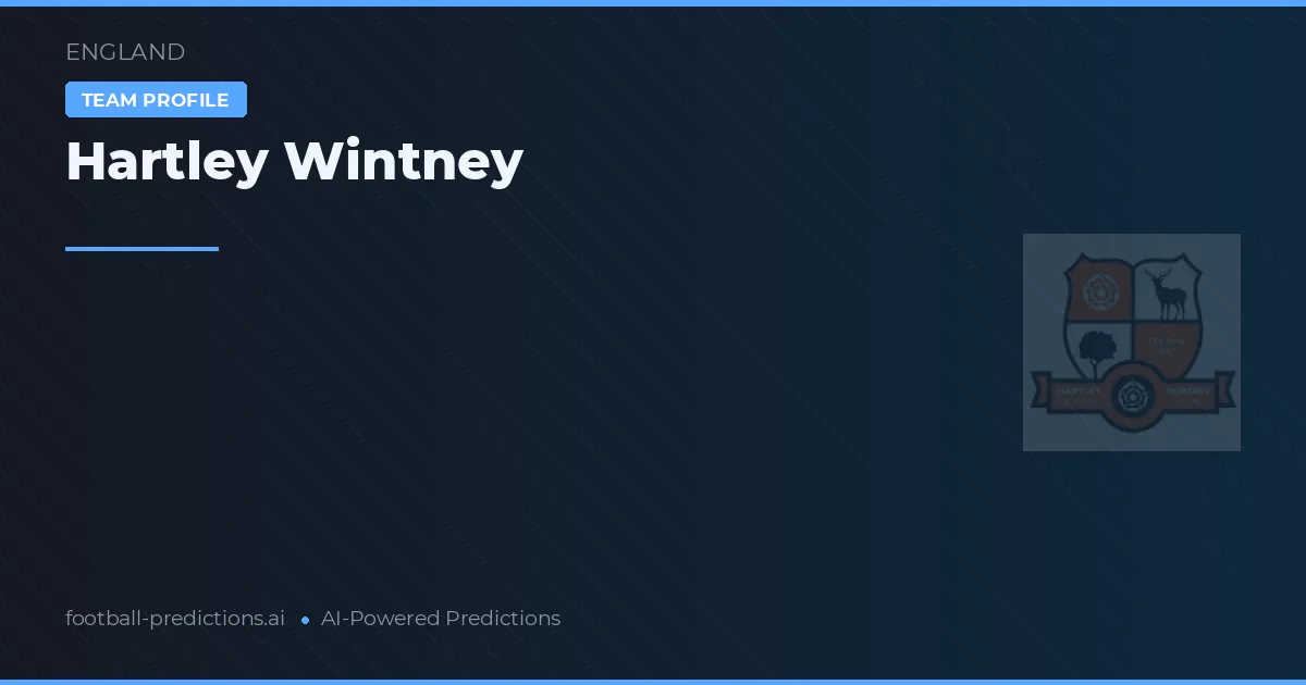 Hartley Wintney Palpites & Estatísticas
